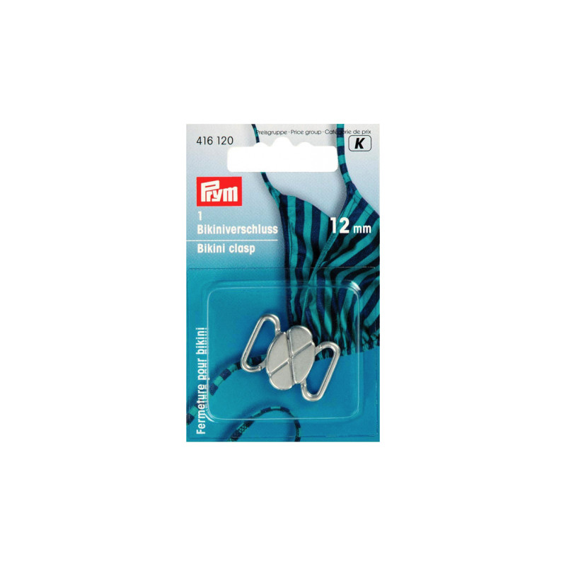 Prym bikini closure metal silver 12mm