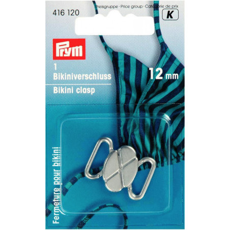 Prym bikini closure metal silver 12mm