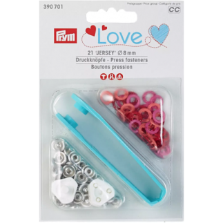 Anneaux en jersey Prym Love Snap Fasteners 8 mm Rouge