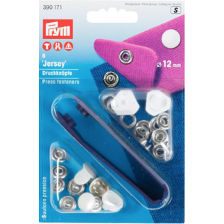 Boutons pression sans couture Prym jersey 12 mm blanc