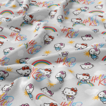 Cotton - Hello Kitty Rainbow light grey