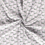 coton tissé - Airplane Star gris clair