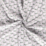 Woven Cotton - Airplane Star light grey