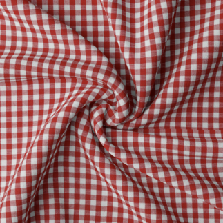 Coton tissé - Carreaux rouge / blanc