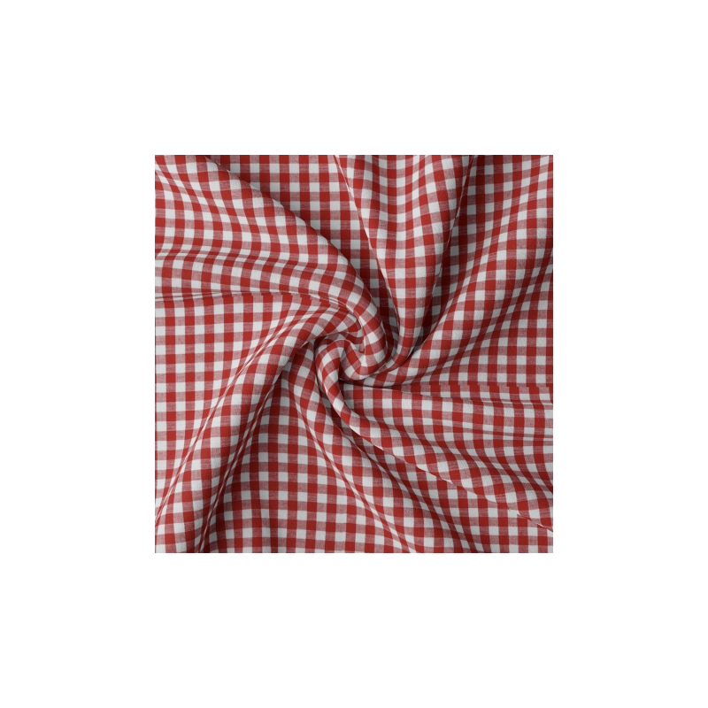 Cotton - check red / white