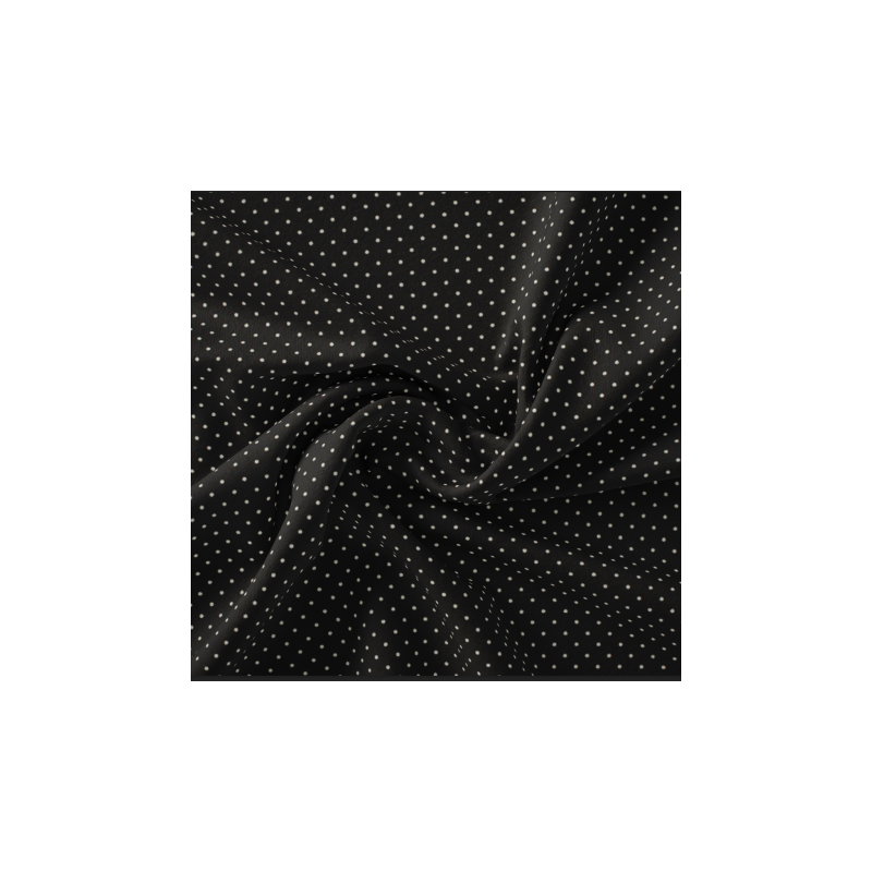 coton tissé - pois noir/blanc