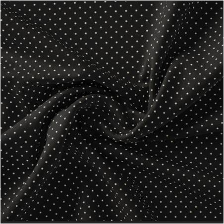 Woven Cotton - Dotties black / white