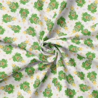 Camelot fabric - Once upon a time Froggy écru