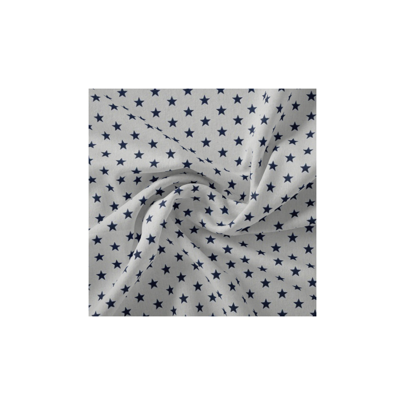 Woven Cotton poplin - Small Stars white / grey (v)