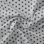 Popeline de coton - étoiles blanc / gris (v)