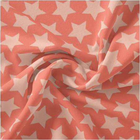 Woven Cotton - Witney Giant Stars salmon