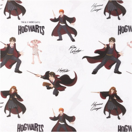 Baumwolle - Harry Potter Hogwarts weiss