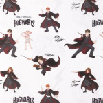 Coton tissé - Harry Potter Hogwarts blanc