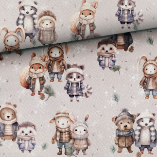 French Terry - Snow animals beige