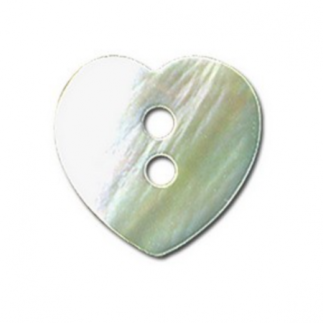 Button - mother of pearl button heart 15mm