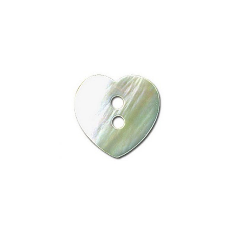Button - mother of pearl button heart 15mm