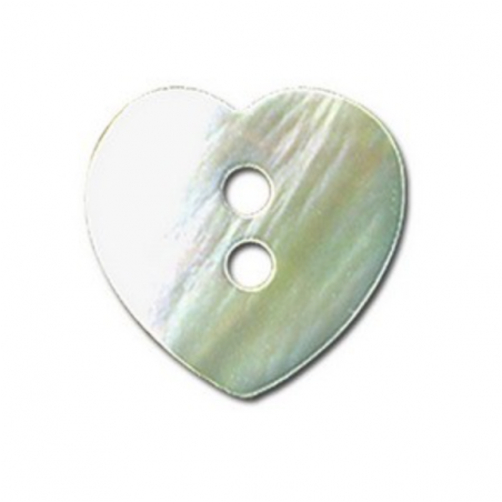 Button - mother of pearl button heart 15mm