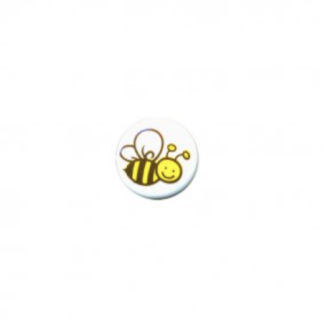 Ösenknopf - Bienchen weiss