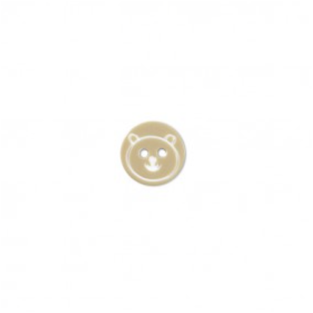 Bouton 2 trous - ours beige