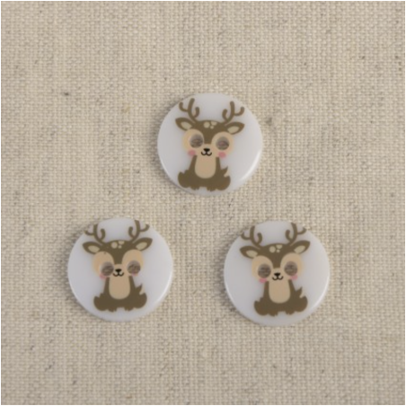 Button - Baby deer weiss