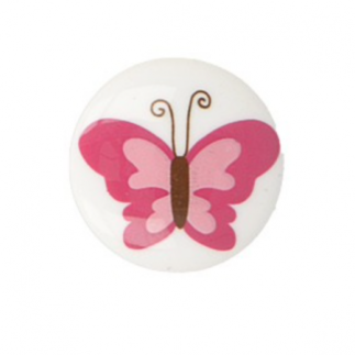Knopf - Schmetterlinge pink