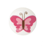 Button - Butterfly pink