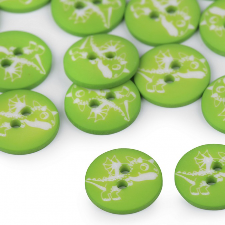 Button 15.4mm - Dragon light green