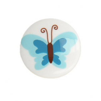 Bouton - Papillons turquoise