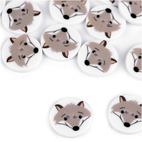 Button 15.4mm - fox beige on white