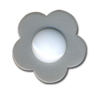 Button - Flower grey