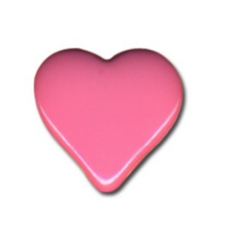 Bouton - Coeur rose