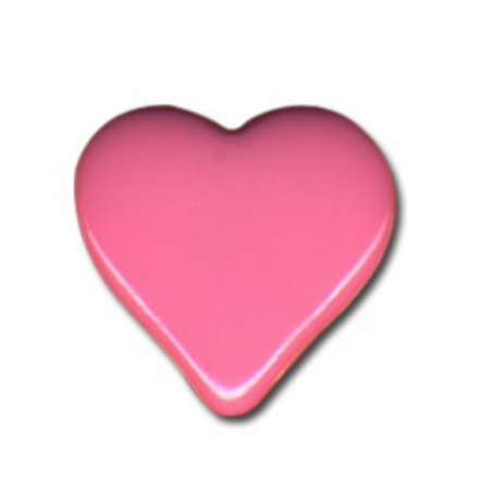 Bouton - Coeur rose