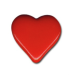 Bouton - Coeur rouge