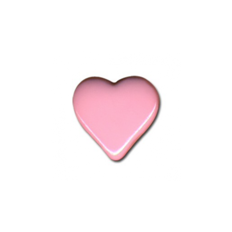 Button - Heart pink