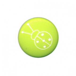 Button - ladybug lime