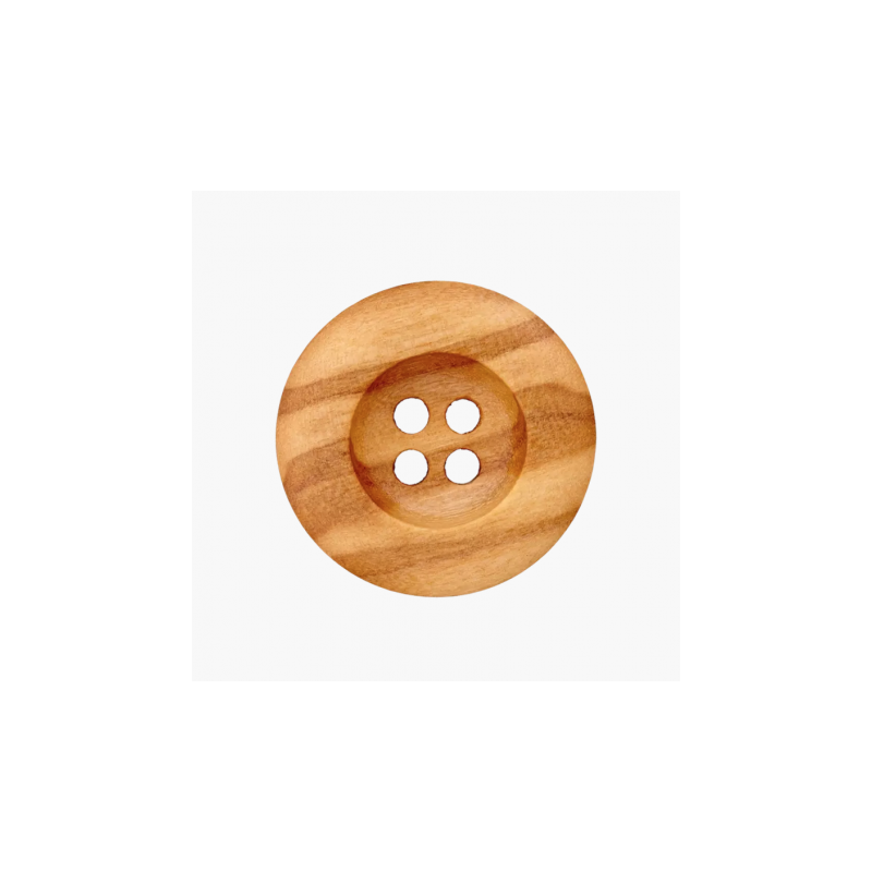 Wooden button 4-hole 23mm brown