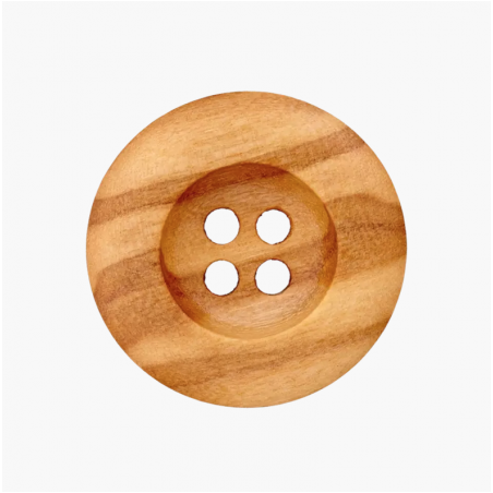 Wooden button 4-hole 23mm braun