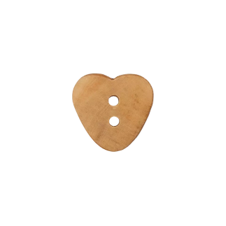 Wooden button heart shape 2-hole 23mm