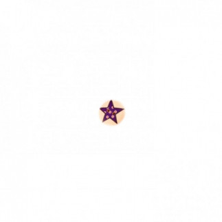 Wooden button star purple