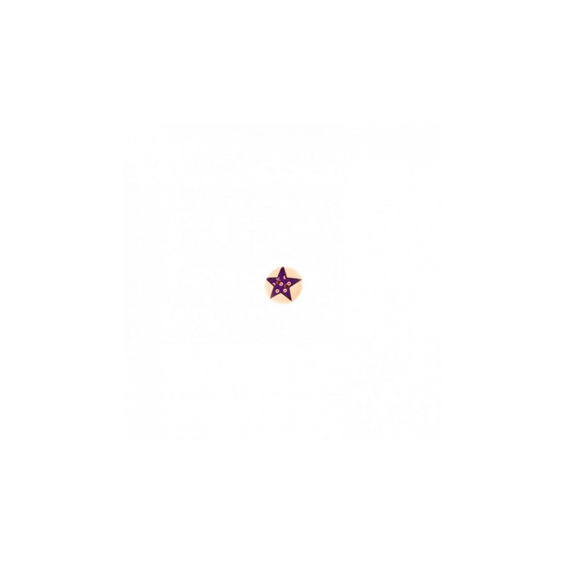 Wooden button star purple