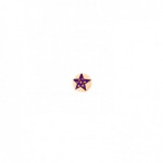 Wooden button star purple