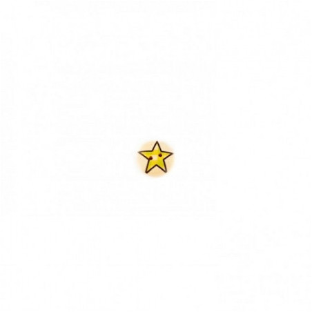 Wooden button star lime