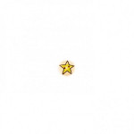 Wooden button star lime