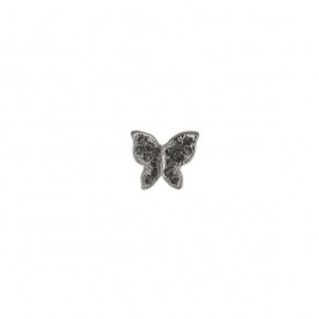 Rhinestone button - butterfly black