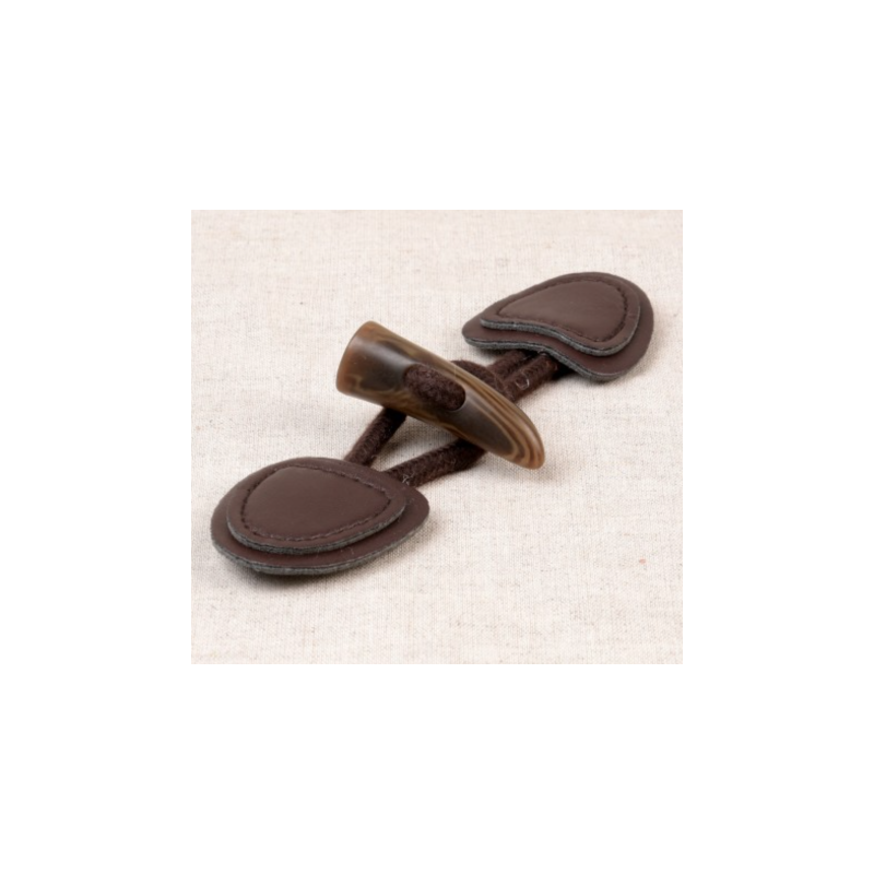 Duffle coat toggle closure - dark brown (s)