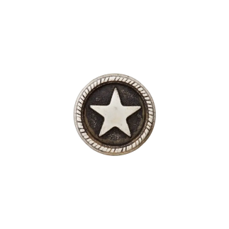 Metal button eylet star antique silber