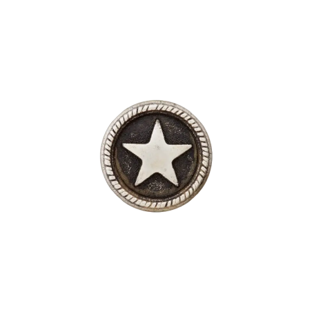 Metal button eylet star antique silber
