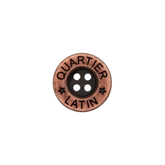 Metal button 4-hole antique copper Quartier Latin