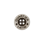 Metal button 4-hole antique silver Quartier Latin