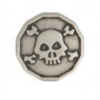 Button - skull silver 20mm